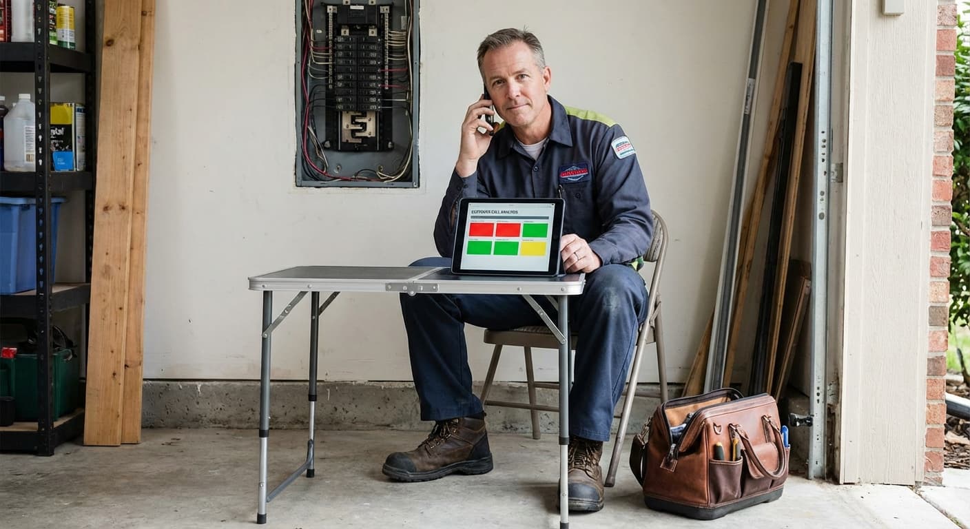 Contractor using sales conversation AI during customer call