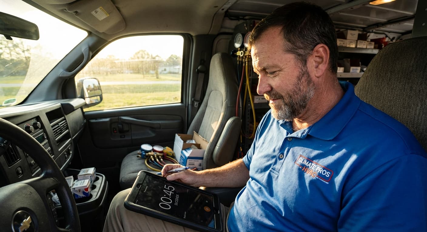 Sales professional responding urgently to leads with stopwatch showing speed