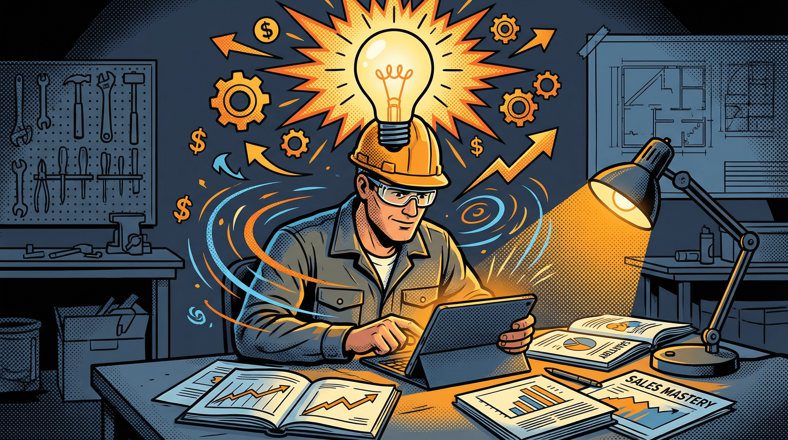 Contractor sales training dashboard showing scripts, objection handling, and AI coaching